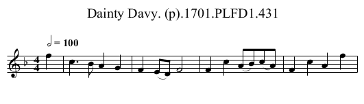 Dainty Davy. (p).1701.PLFD1.431 - staff notation