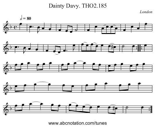 Dainty Davy. THO2.185 - staff notation