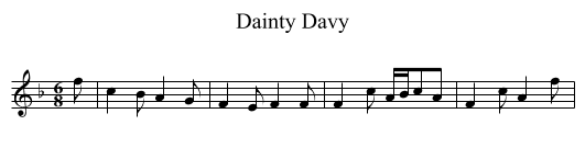 Dainty Davy - staff notation