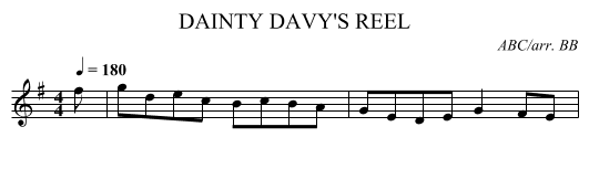 DAINTY DAVY'S REEL - staff notation