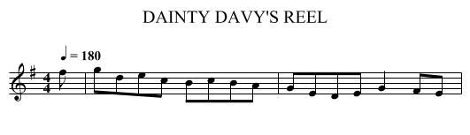 DAINTY DAVY'S REEL - staff notation