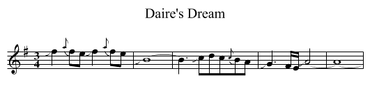 Daire's Dream - staff notation