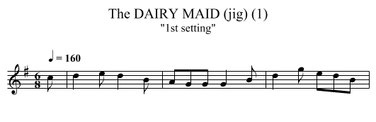 DAIRY MAID (jig) (1), The - staff notation