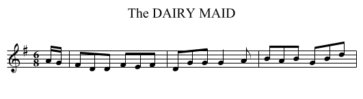 DAIRY MAID, The - staff notation
