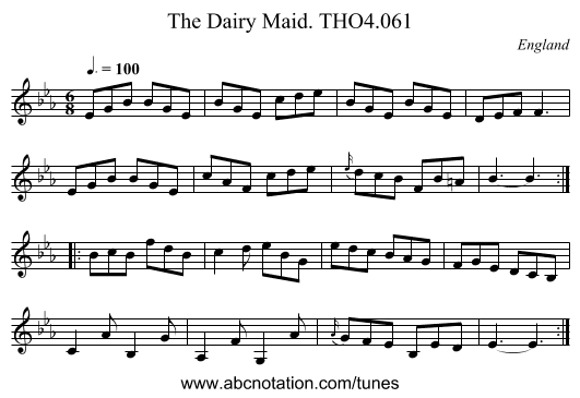 Dairy Maid. THO4.061, The - staff notation
