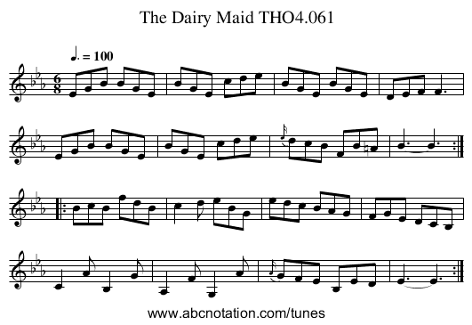 Dairy Maid THO4.061, The - staff notation