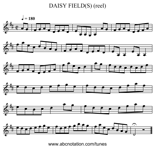 DAISY FIELD(S) (reel) - staff notation