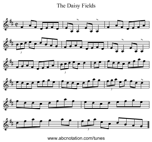 Daisy Fields, The - staff notation