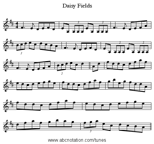 Daisy Fields - staff notation