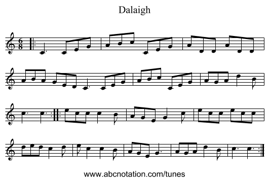 Dalaigh - staff notation