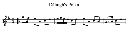 Dálaigh's Polka - staff notation