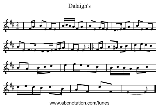 Dalaigh's - staff notation