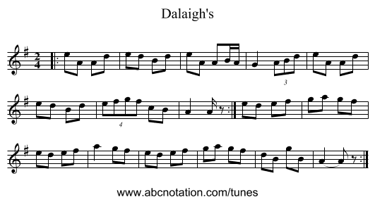 Dalaigh's - staff notation