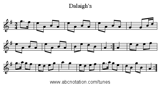 Dalaigh's - staff notation