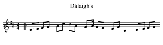 Dálaigh's - staff notation