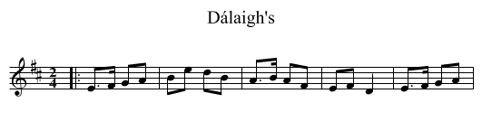Dálaigh's - staff notation