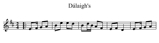 Dálaigh's - staff notation