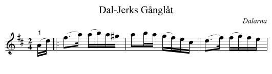Dal-Jerks Gånglåt - staff notation