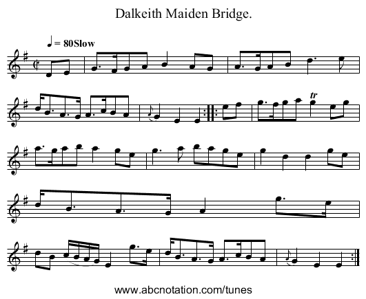 Dalkeith Maiden Bridge. - staff notation