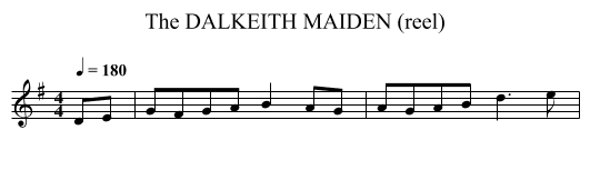 DALKEITH MAIDEN (reel), The - staff notation