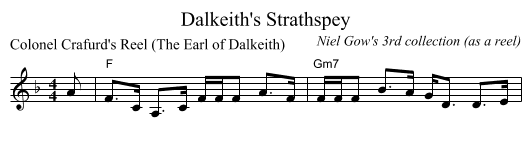 Dalkeith's Strathspey - staff notation