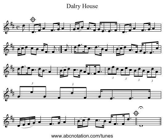 Dalry House - staff notation