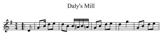 Daly's Mill - staff notation