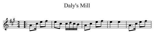 Daly's Mill - staff notation