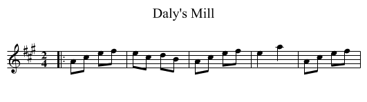 Daly's Mill - staff notation