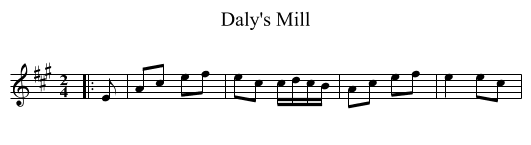 Daly's Mill - staff notation