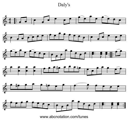 Daly's - staff notation