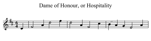 Dame of Honour, or Hospitality - staff notation