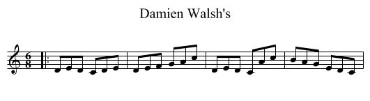 Damien Walsh's - staff notation