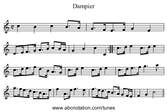 Dampier - staff notation