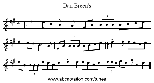Dan Breen's - staff notation