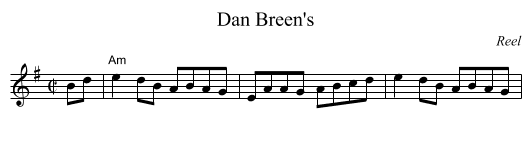 Dan Breen's - staff notation