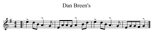 Dan Breen's - staff notation