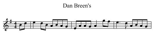 Dan Breen's - staff notation
