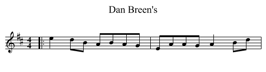 Dan Breen's - staff notation