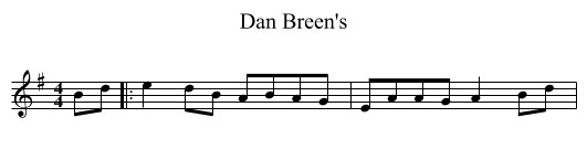 Dan Breen's - staff notation