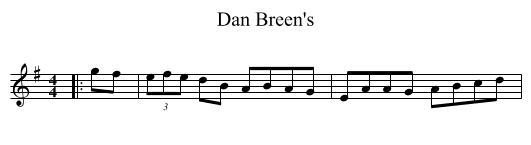 Dan Breen's - staff notation