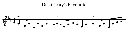Dan Cleary's Favourite - staff notation