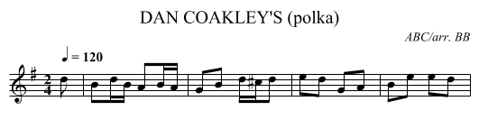 DAN COAKLEY'S (polka) - staff notation