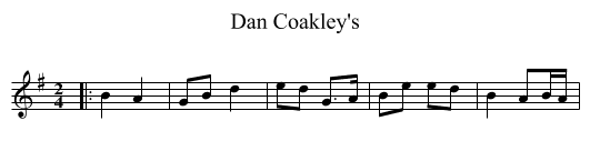 Dan Coakley's - staff notation
