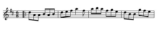 Dan Collins' Father's Jig - staff notation