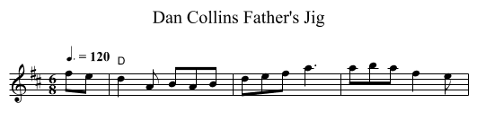Dan Collins Father's Jig - staff notation