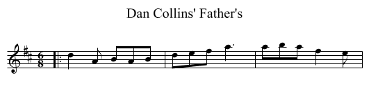Dan Collins' Father's - staff notation