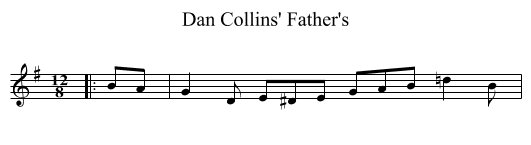 Dan Collins' Father's - staff notation