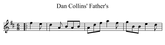 Dan Collins' Father's - staff notation