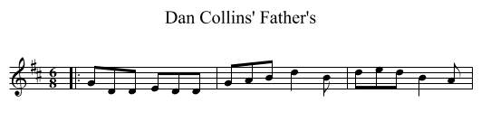 Dan Collins' Father's - staff notation